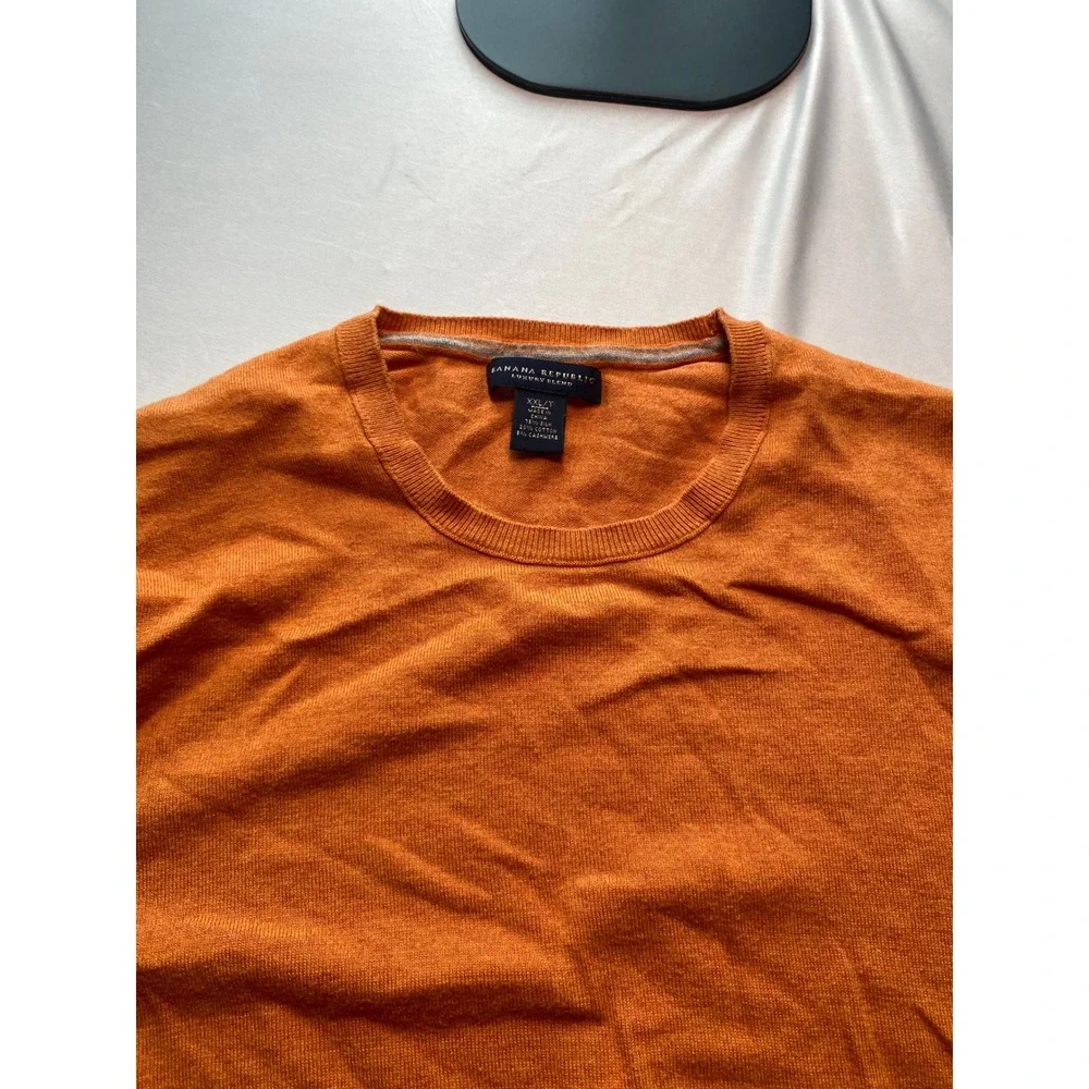 Banana Republic Luxury Blend Orange Silk Cotton Cashmere Crewneck Sweater XXL/T